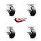 Service Caster 5 Inch Kingpinless Rubber on Steel Wheel Swivel Caster Set with Brakes SCC SCC-KP30S520-RSR-SLB-4 - alternate 3